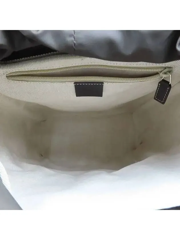 246103 GG Logo PVC Supreme Canvas Brown Leather Trim One Pocket Backpack