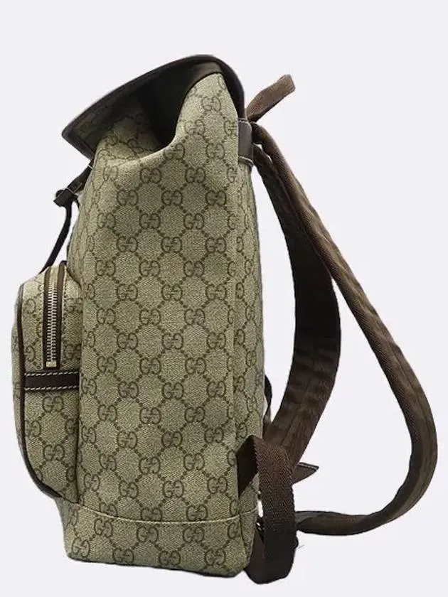246103 GG Logo PVC Supreme Canvas Brown Leather Trim One Pocket Backpack
