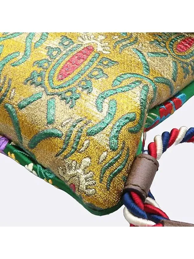 470442 Flower embroidery tiger head decorated drawstring backpack