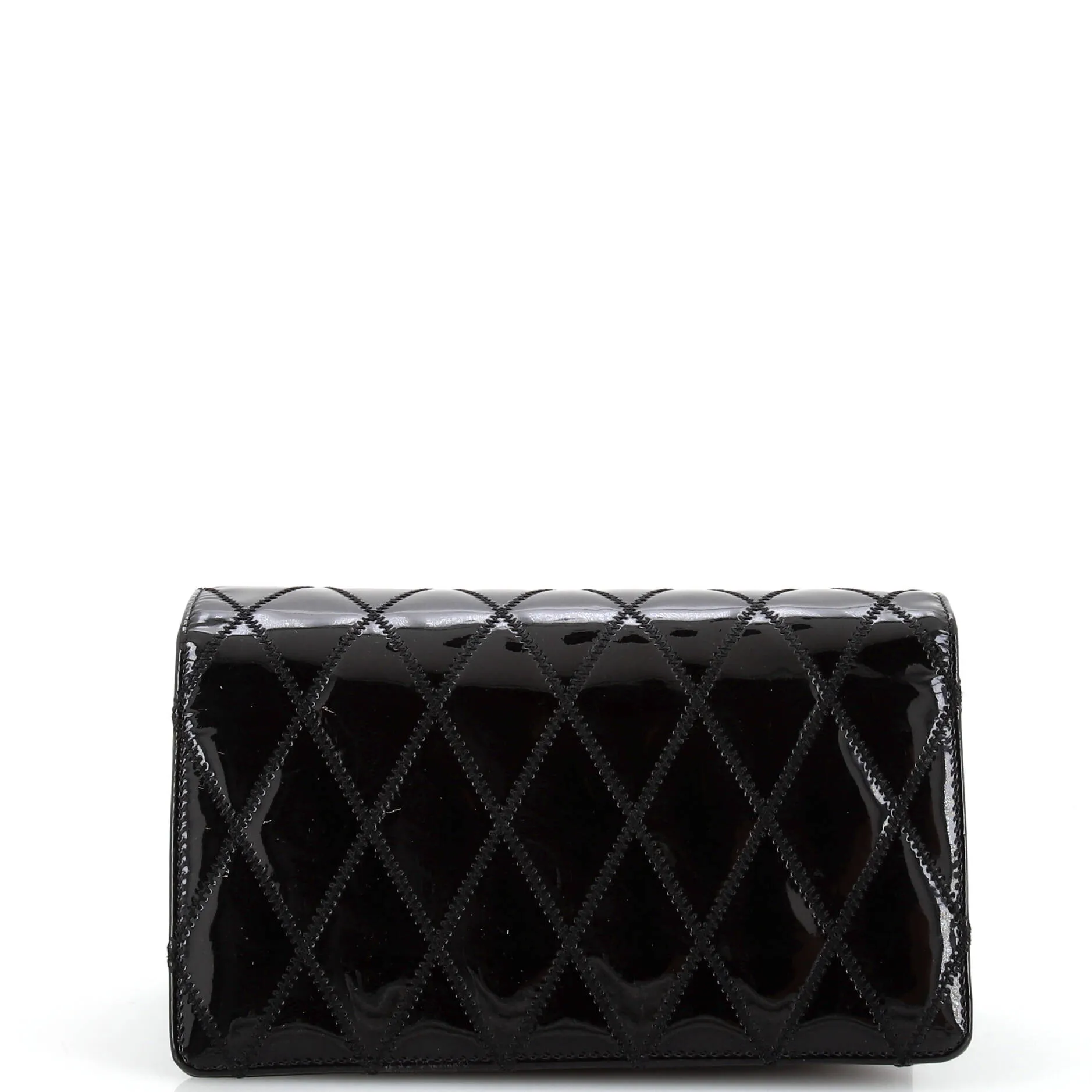 Angie Chain Shoulder Bag Quilted Patent Small