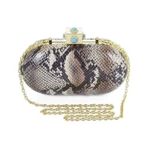 Ariane Turquoise Stone Tilt Lock Clutch