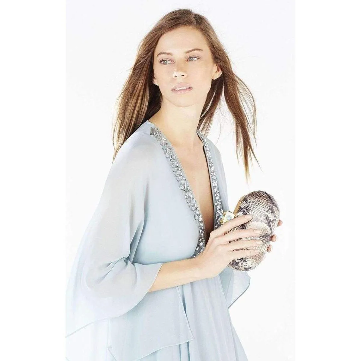 Ariane Turquoise Stone Tilt Lock Clutch