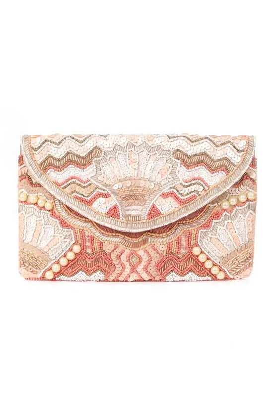 Bag013 Sequins Beads Pearls Clutch