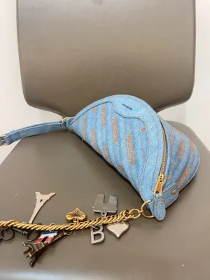 Balenciaga Denim Chain Bag in Blue - Preloved Shoulder Bag