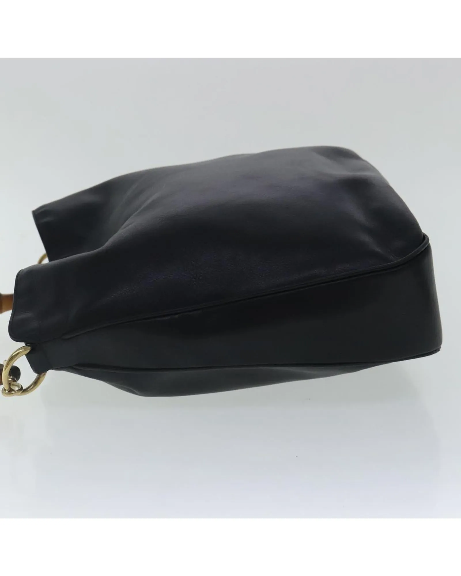 Bamboo Leather 2-Way Hand Bag with Shoulder Strap