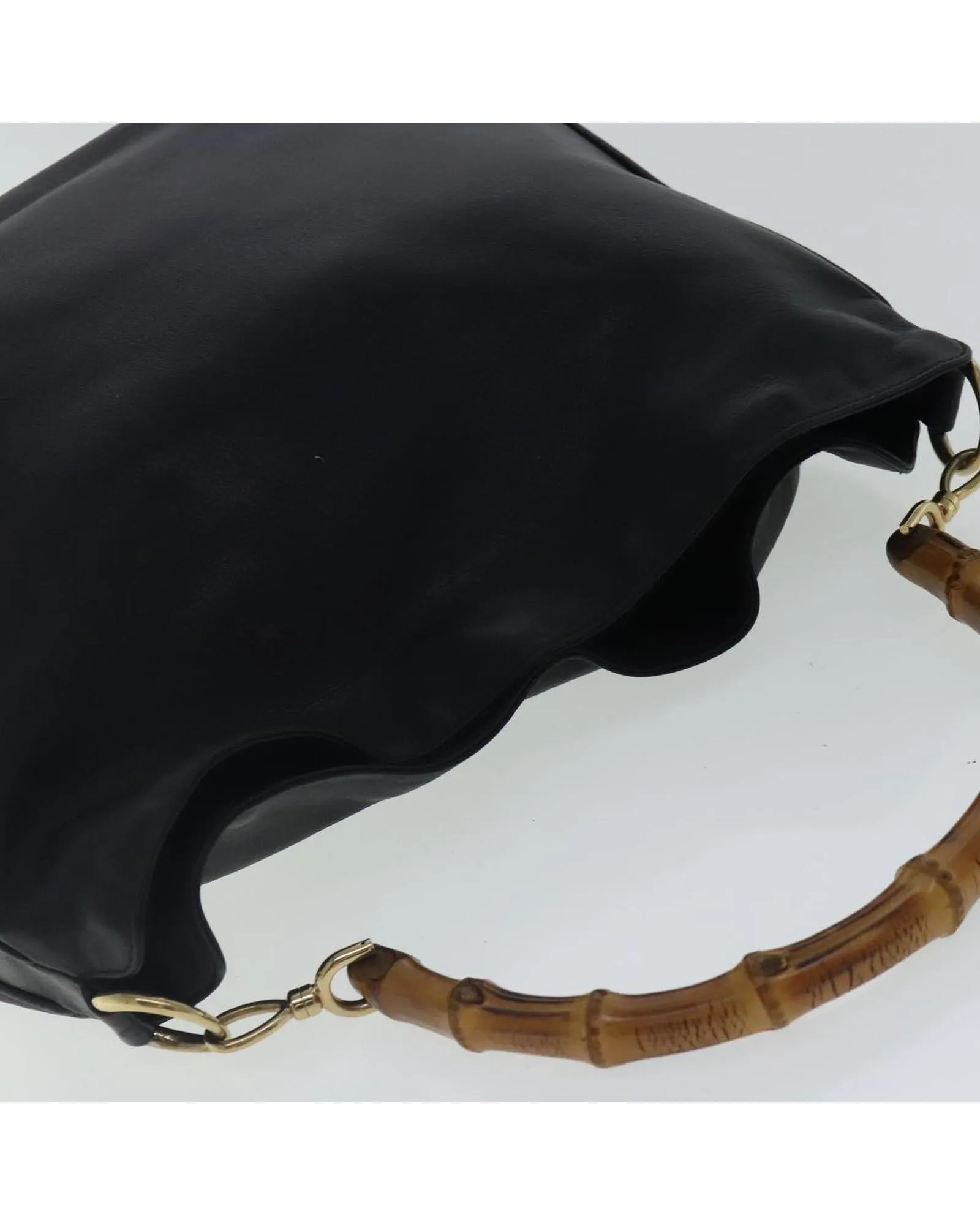 Bamboo Leather 2-Way Hand Bag with Shoulder Strap