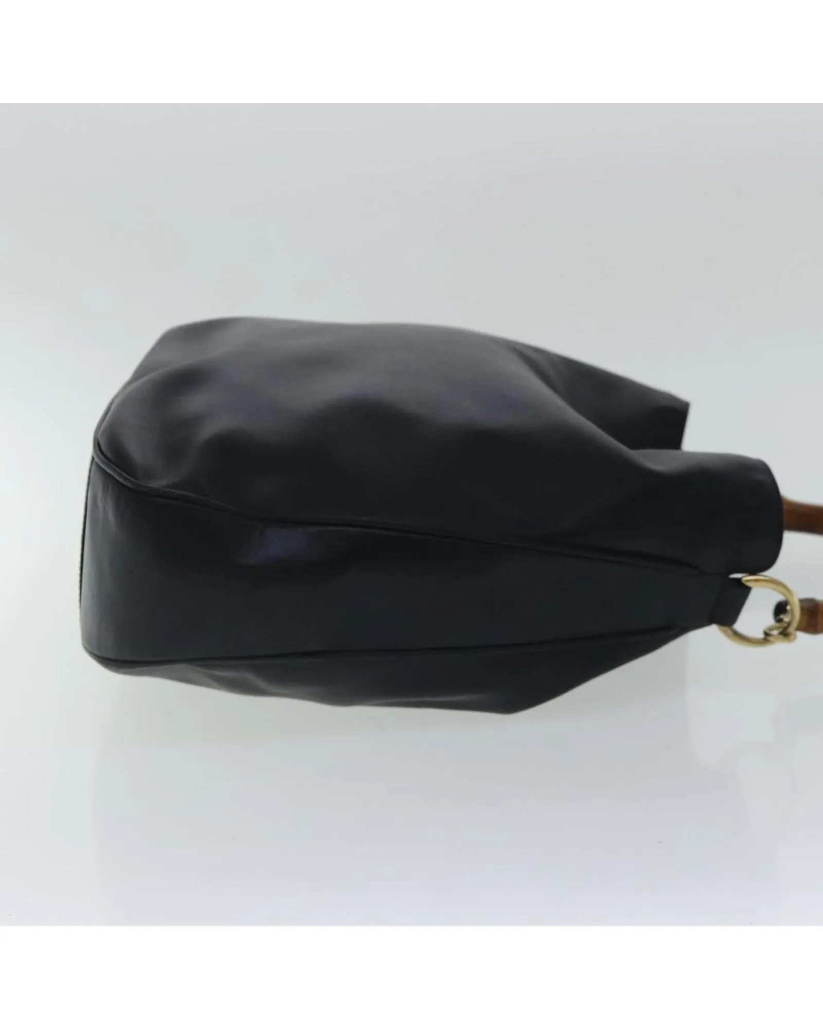 Bamboo Leather 2-Way Hand Bag with Shoulder Strap