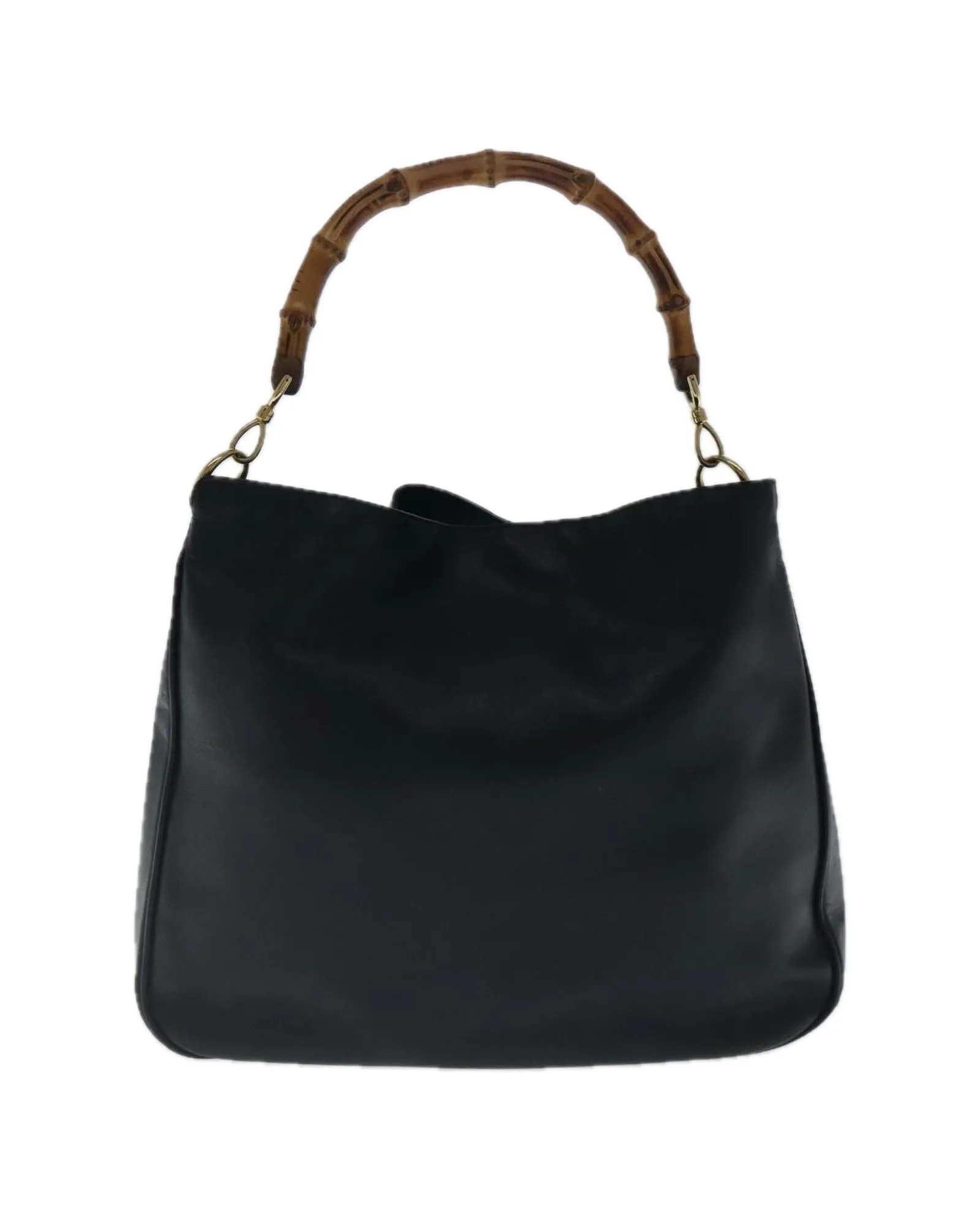Bamboo Leather 2-Way Hand Bag with Shoulder Strap