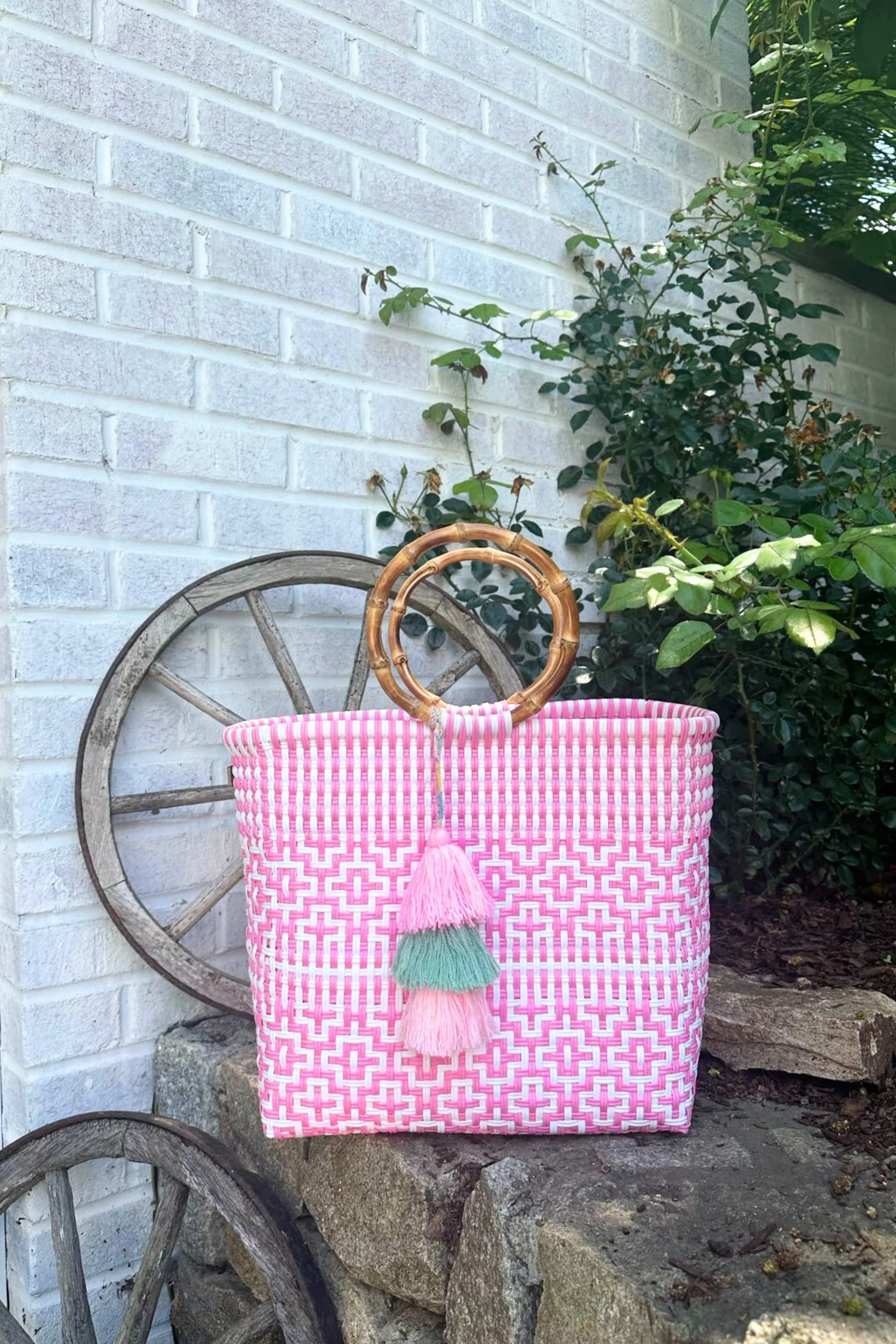 Bamboo Preppy Tile Rose Citron Tote