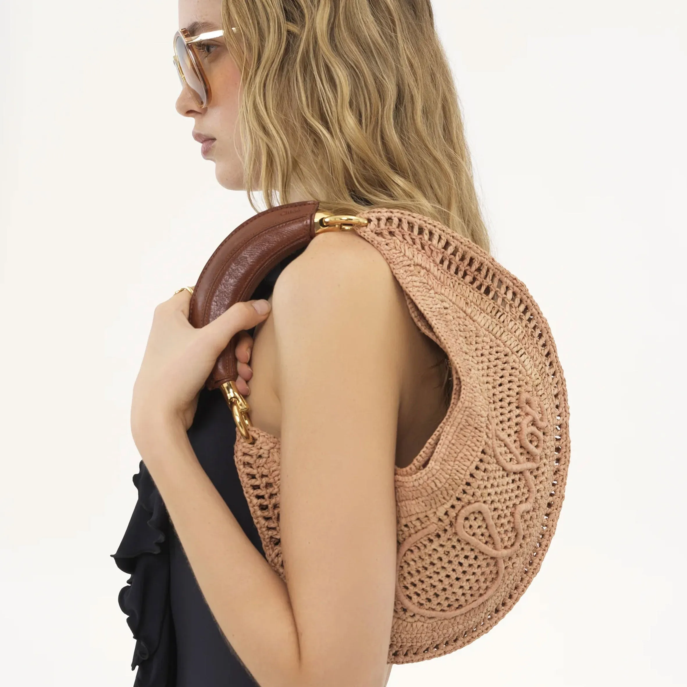 Banana Raffia Hobo, Beige