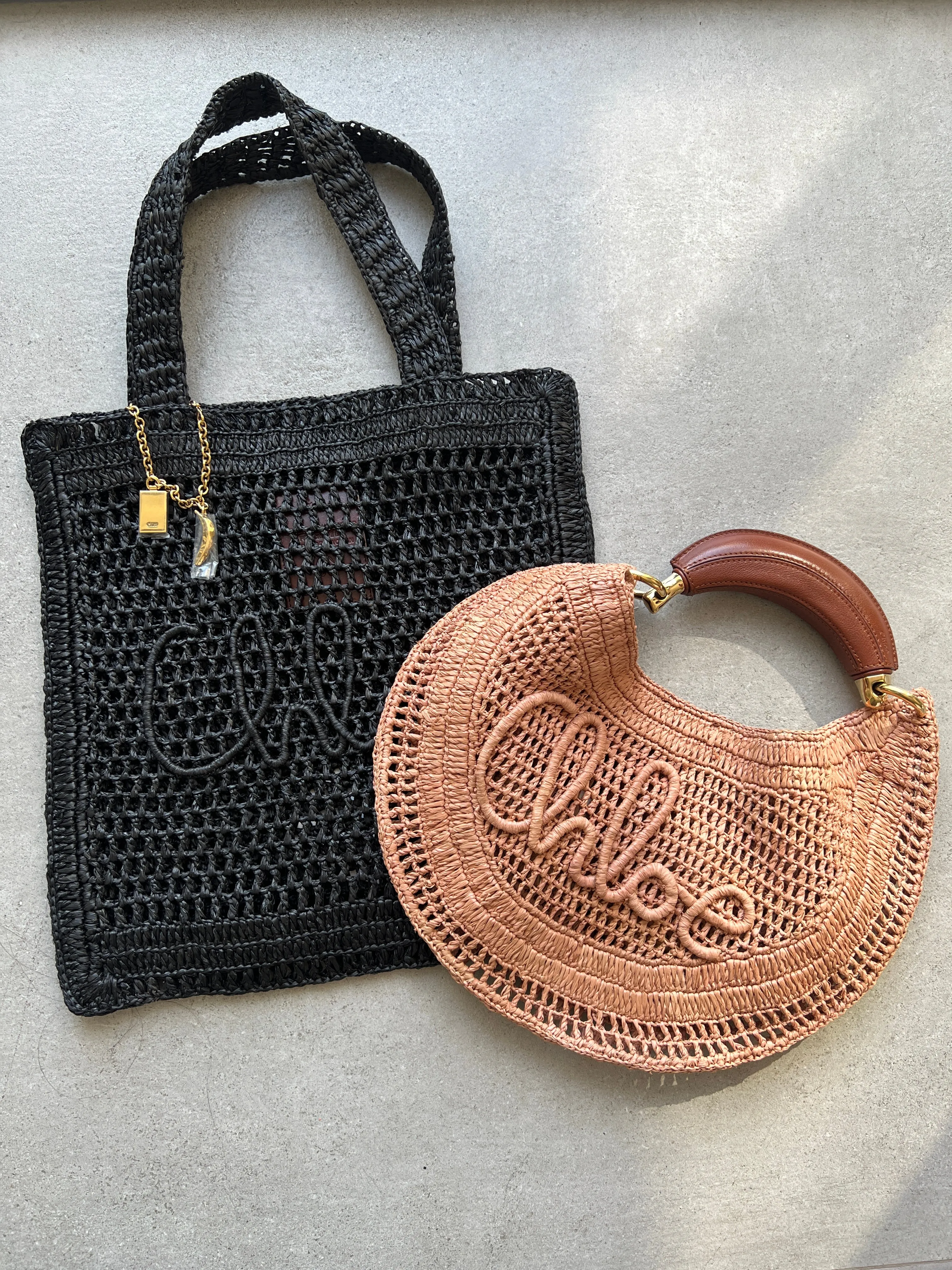 Banana Raffia Hobo, Beige