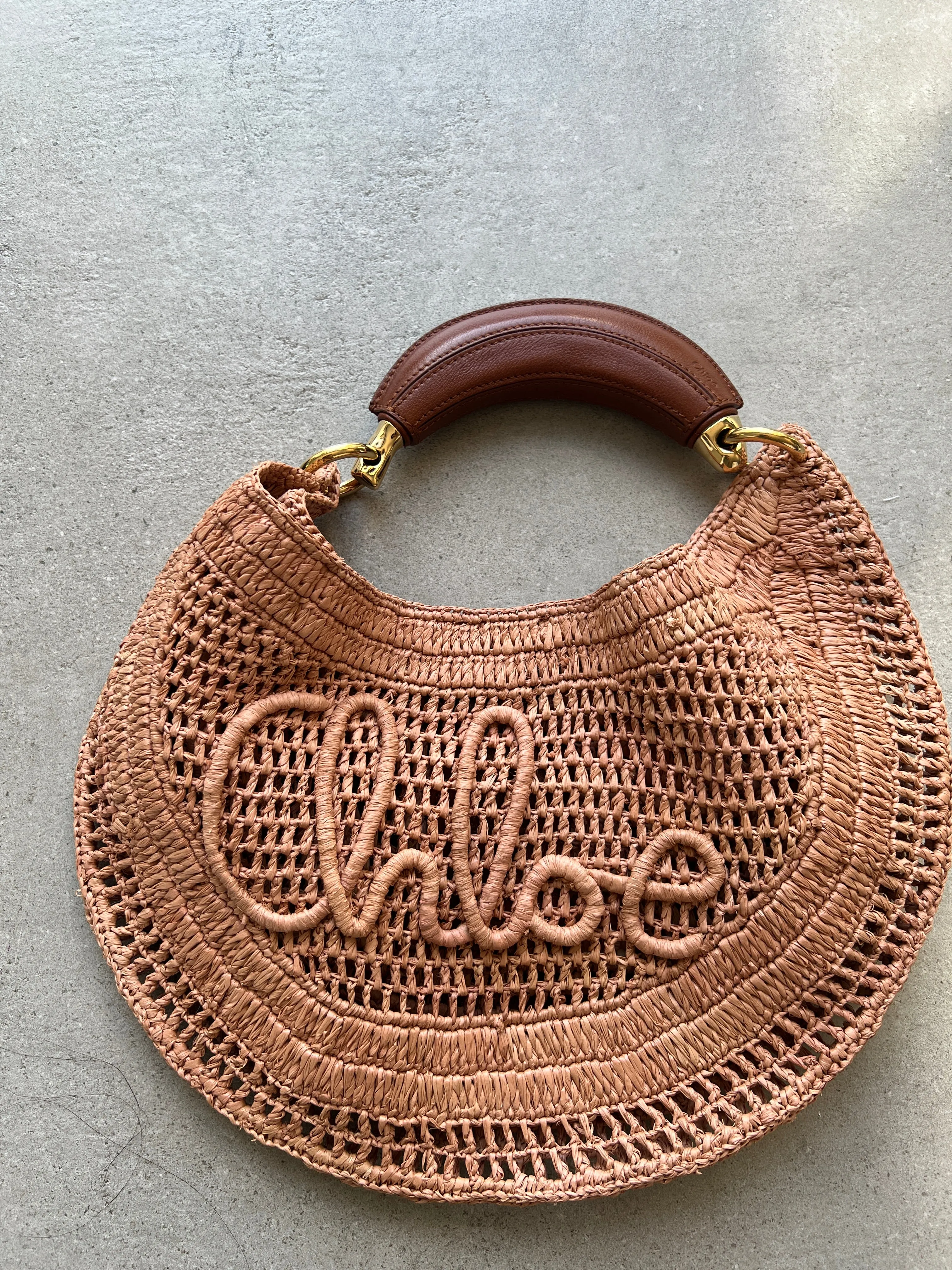 Banana Raffia Hobo, Beige