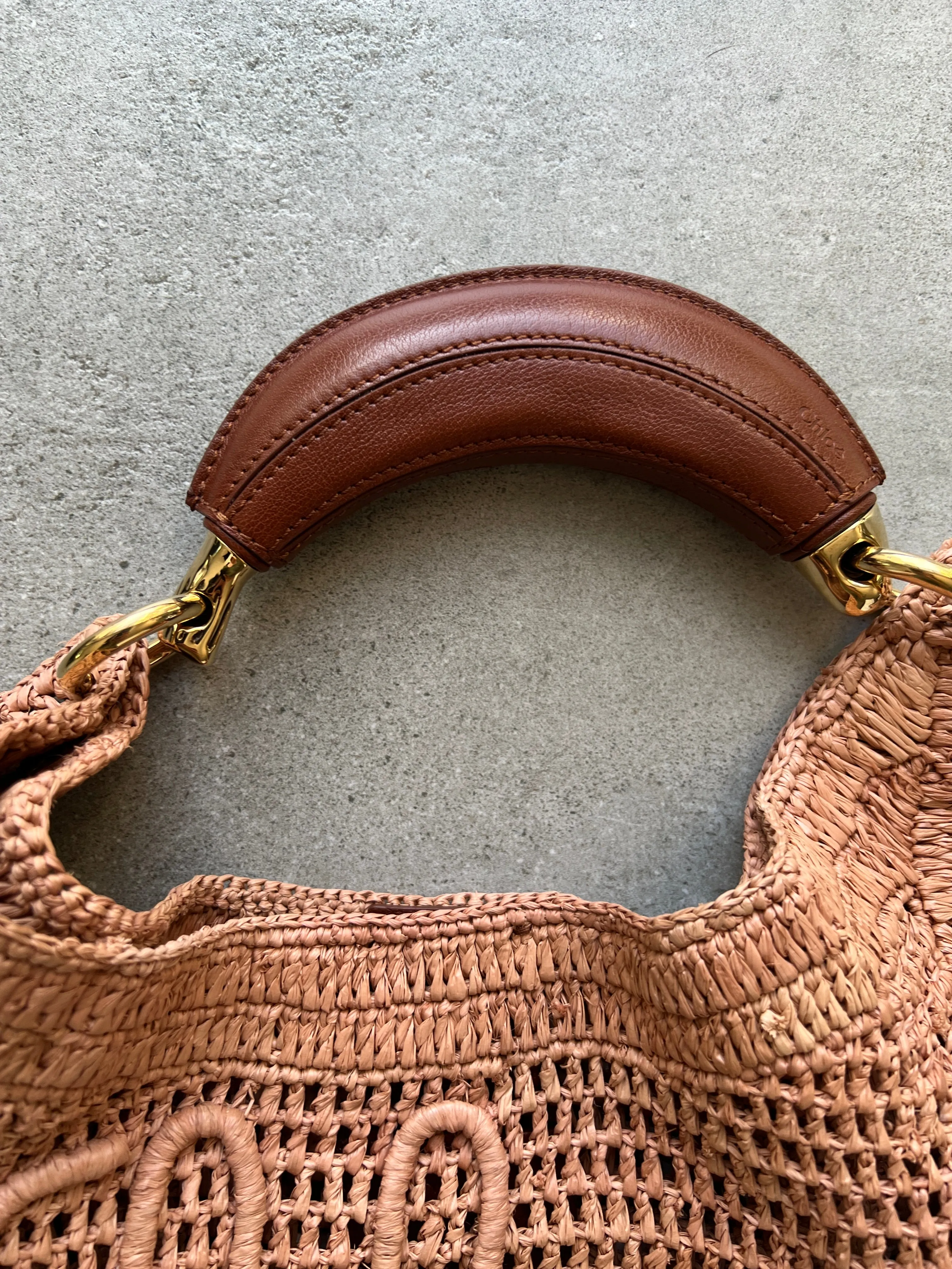 Banana Raffia Hobo, Beige