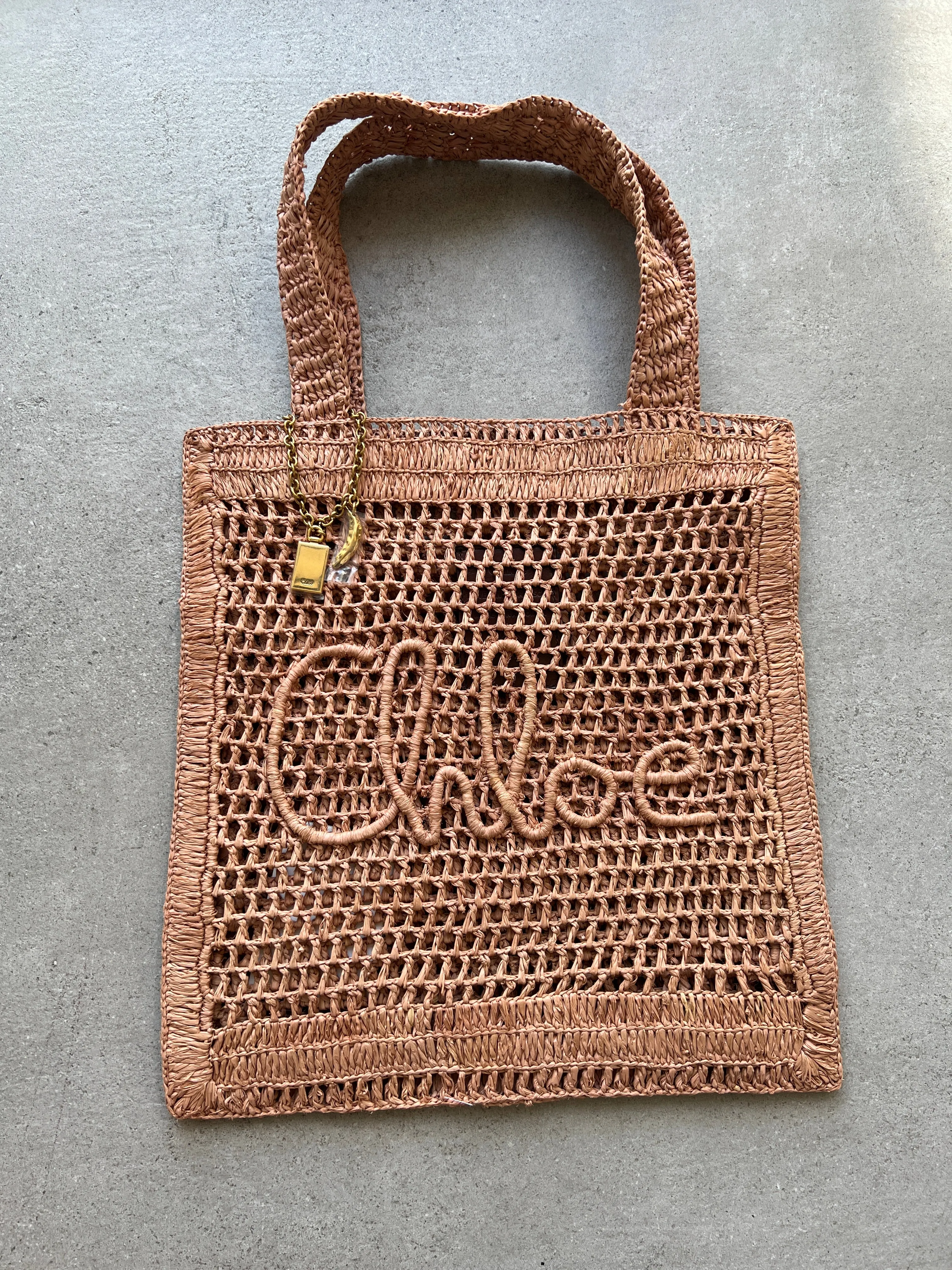 Banana Raffia Tote, Beige