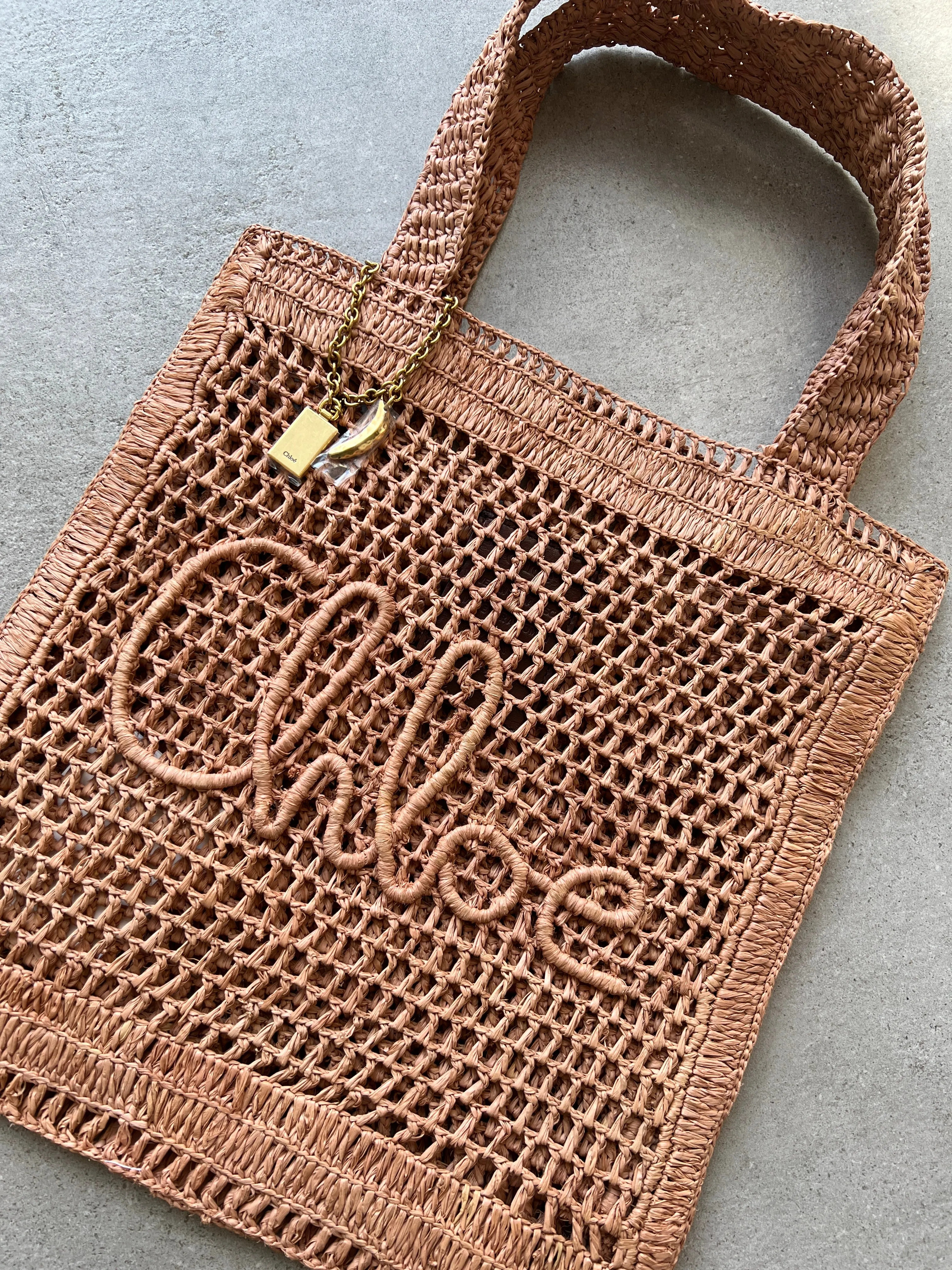 Banana Raffia Tote, Beige