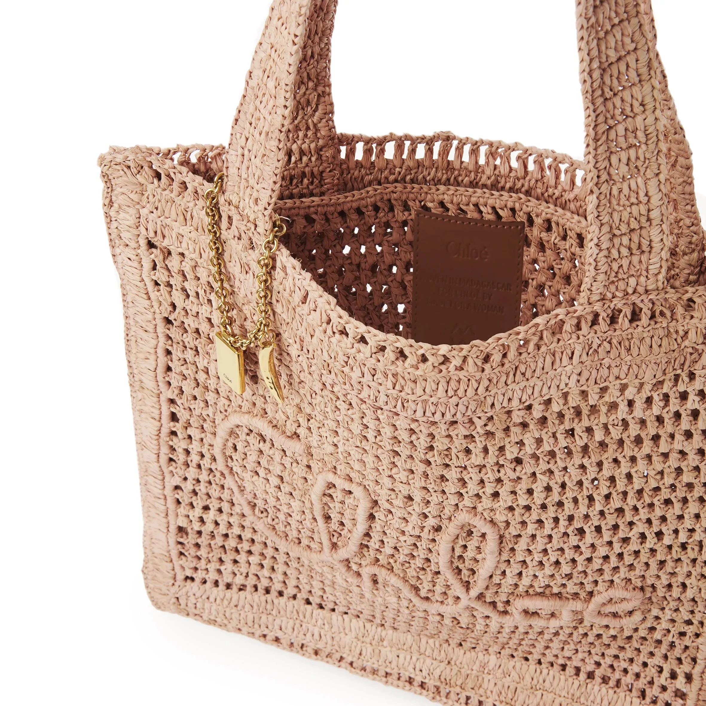 Banana Raffia Tote, Beige