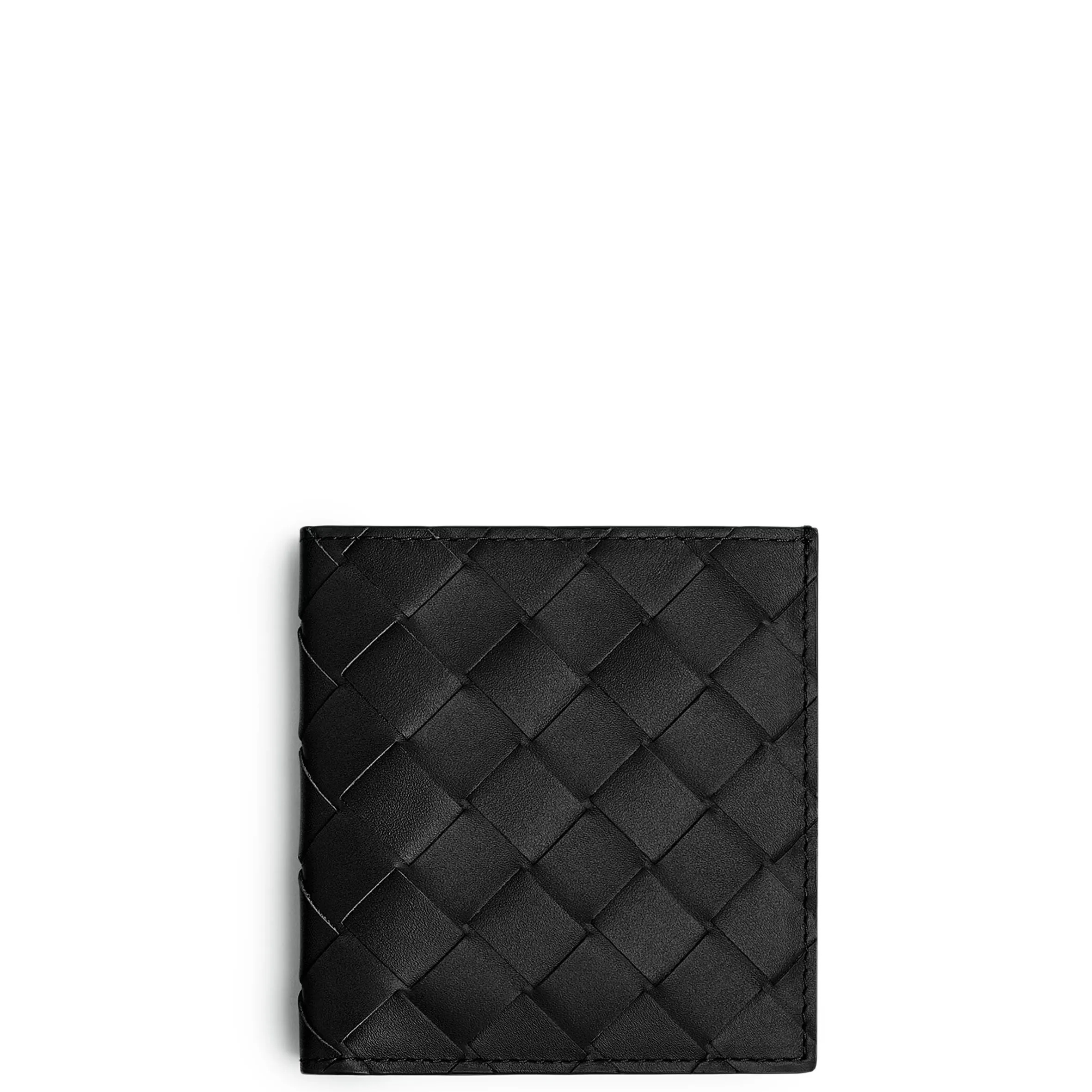 Bi-Fold Wallet Slim Intrecciato, Black