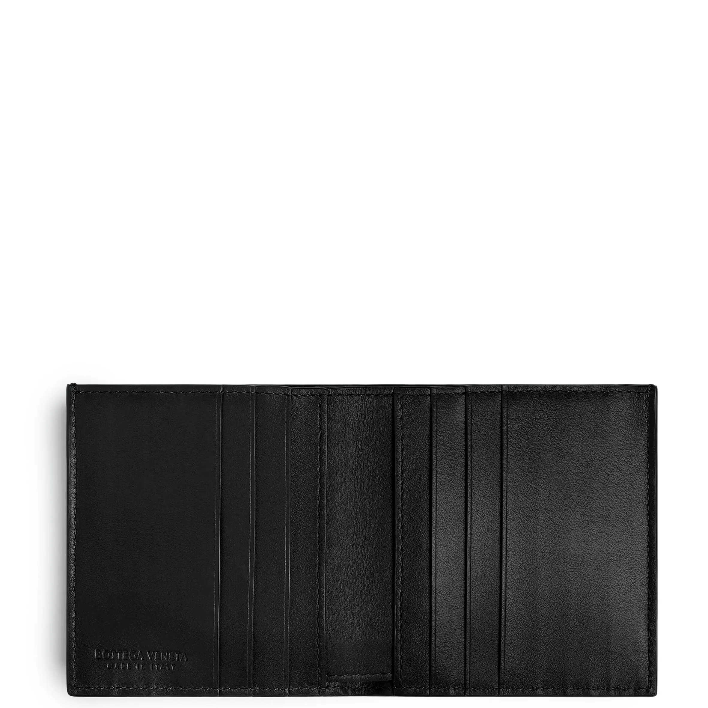 Bi-Fold Wallet Slim Intrecciato, Black