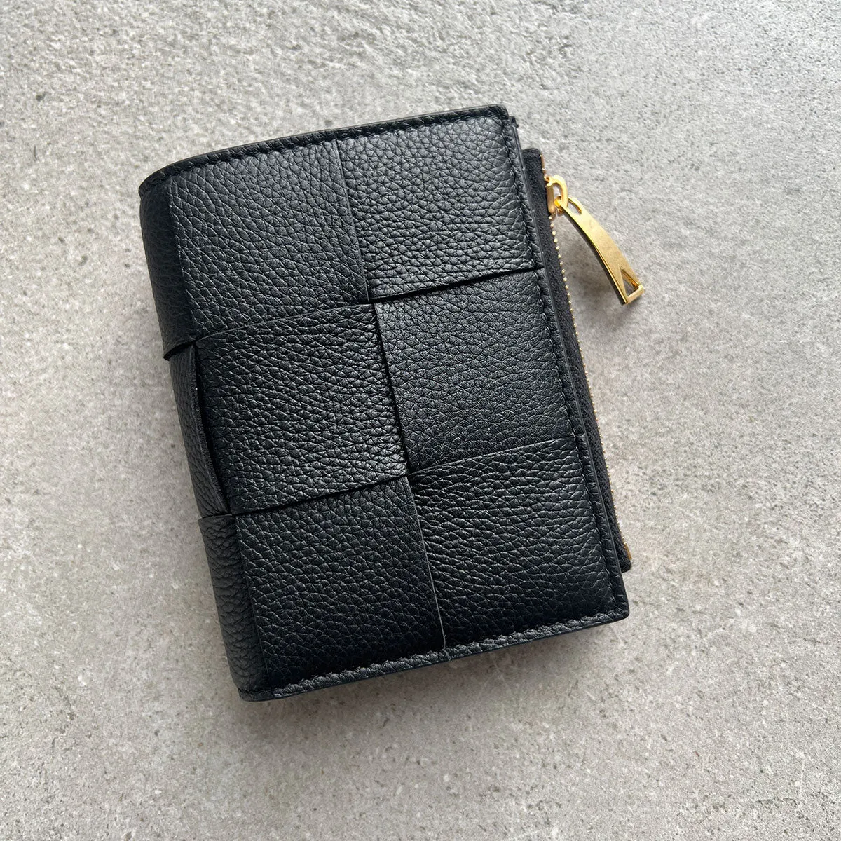 Bi-Fold Zip Wallet Cassette, Black (G)