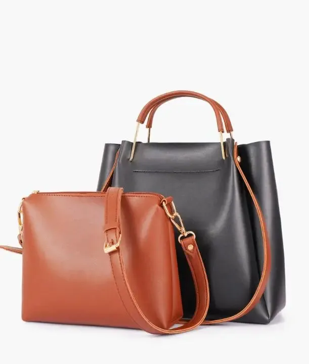 Black 2 in 1 Ladies Tote Bag 8850-12