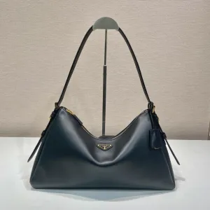 Black Aime Large Leather Shoulder Bag for Women