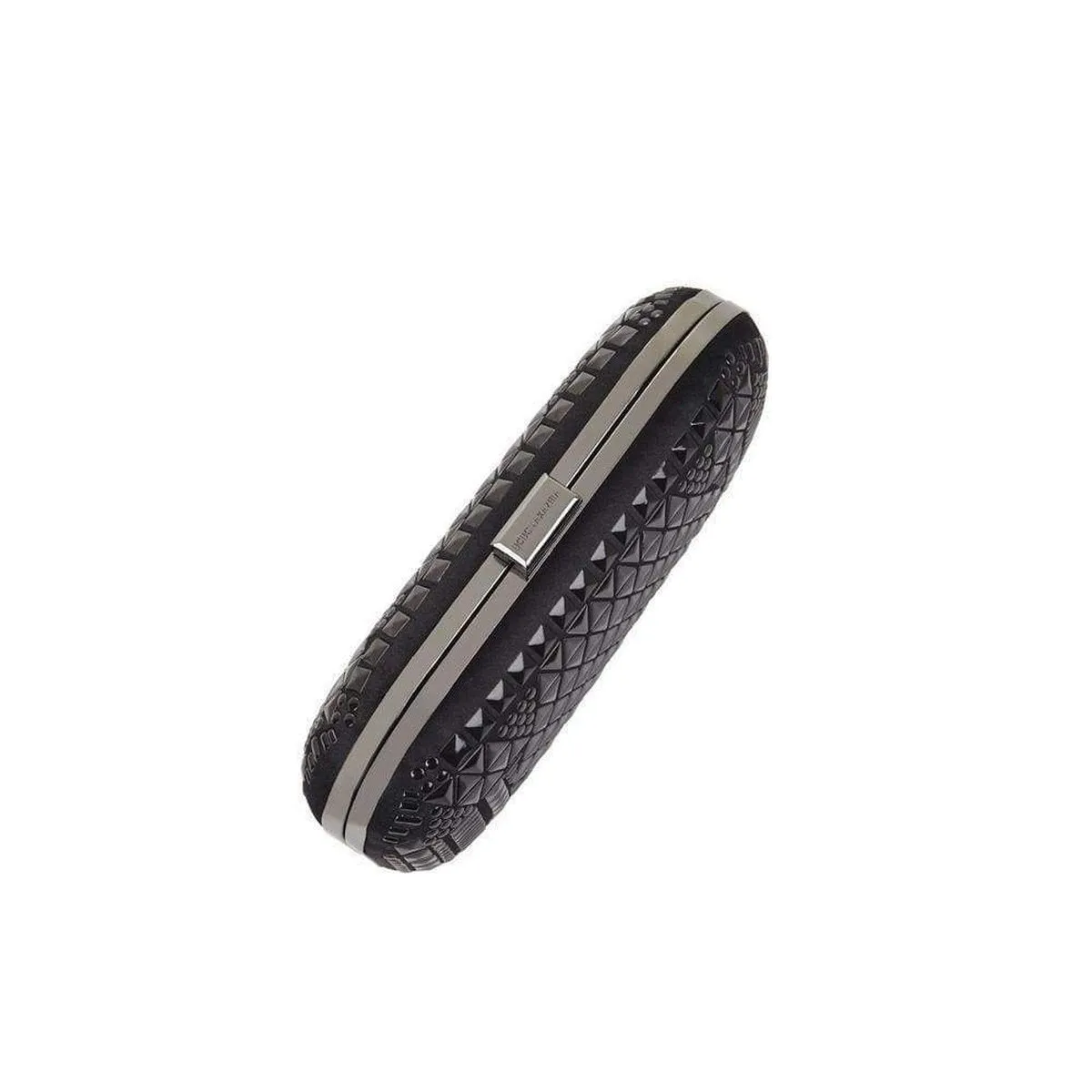 Black Hot-Fix Beaded Minaudire Clutch