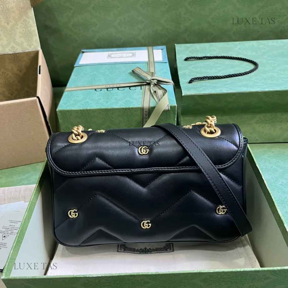 Black Leather GG Marmont Mini Shoulder Bag Leather Shoulder Bag for Women