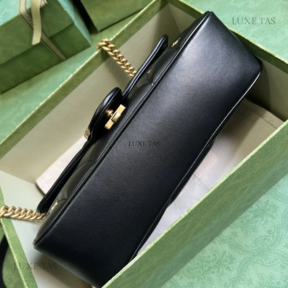 Black Leather GG Marmont Mini Shoulder Bag Leather Shoulder Bag for Women