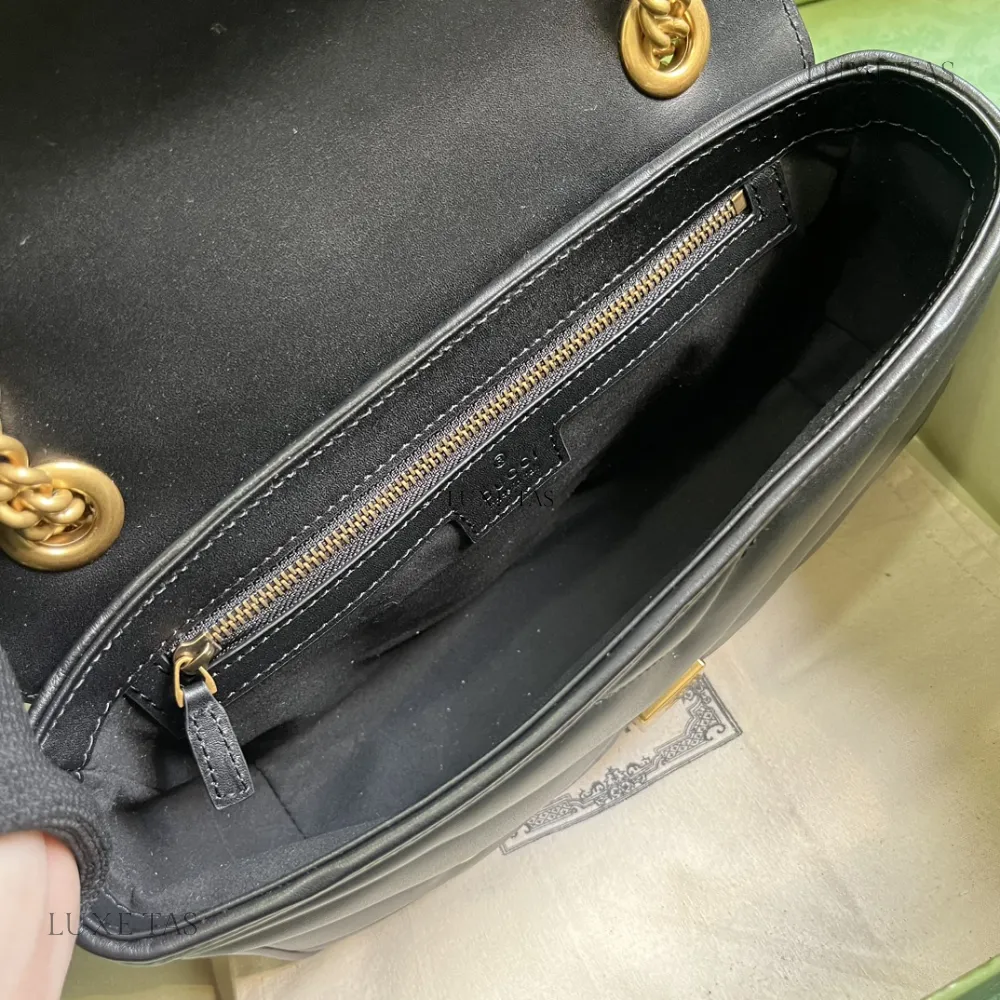 Black Leather GG Marmont Mini Shoulder Bag Leather Shoulder Bag for Women