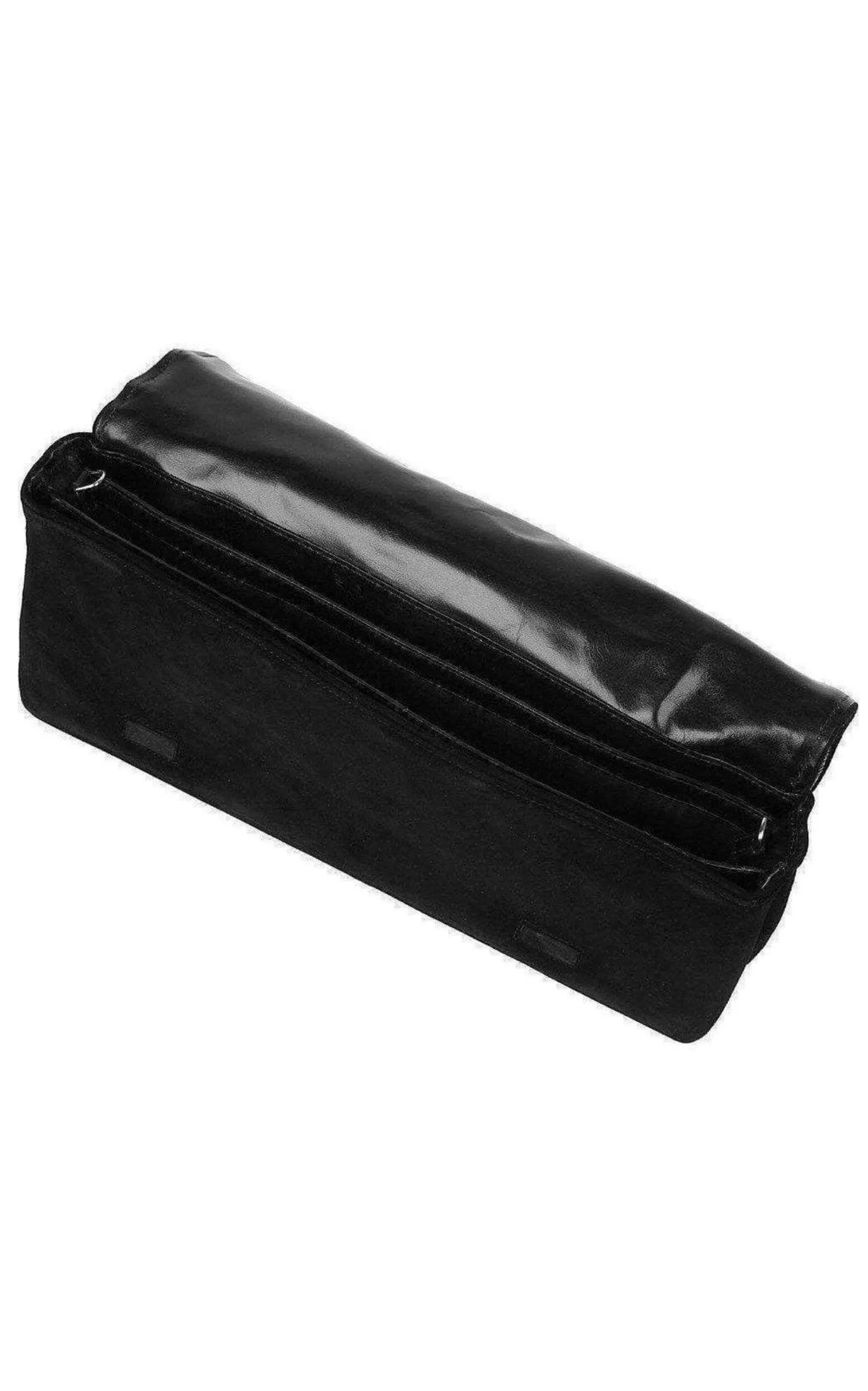 Black Nabuck Leather & Swarovski Crystal Clutch