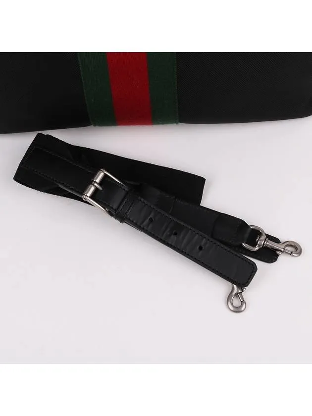 Black three stripe web medium shoulder bag 630923