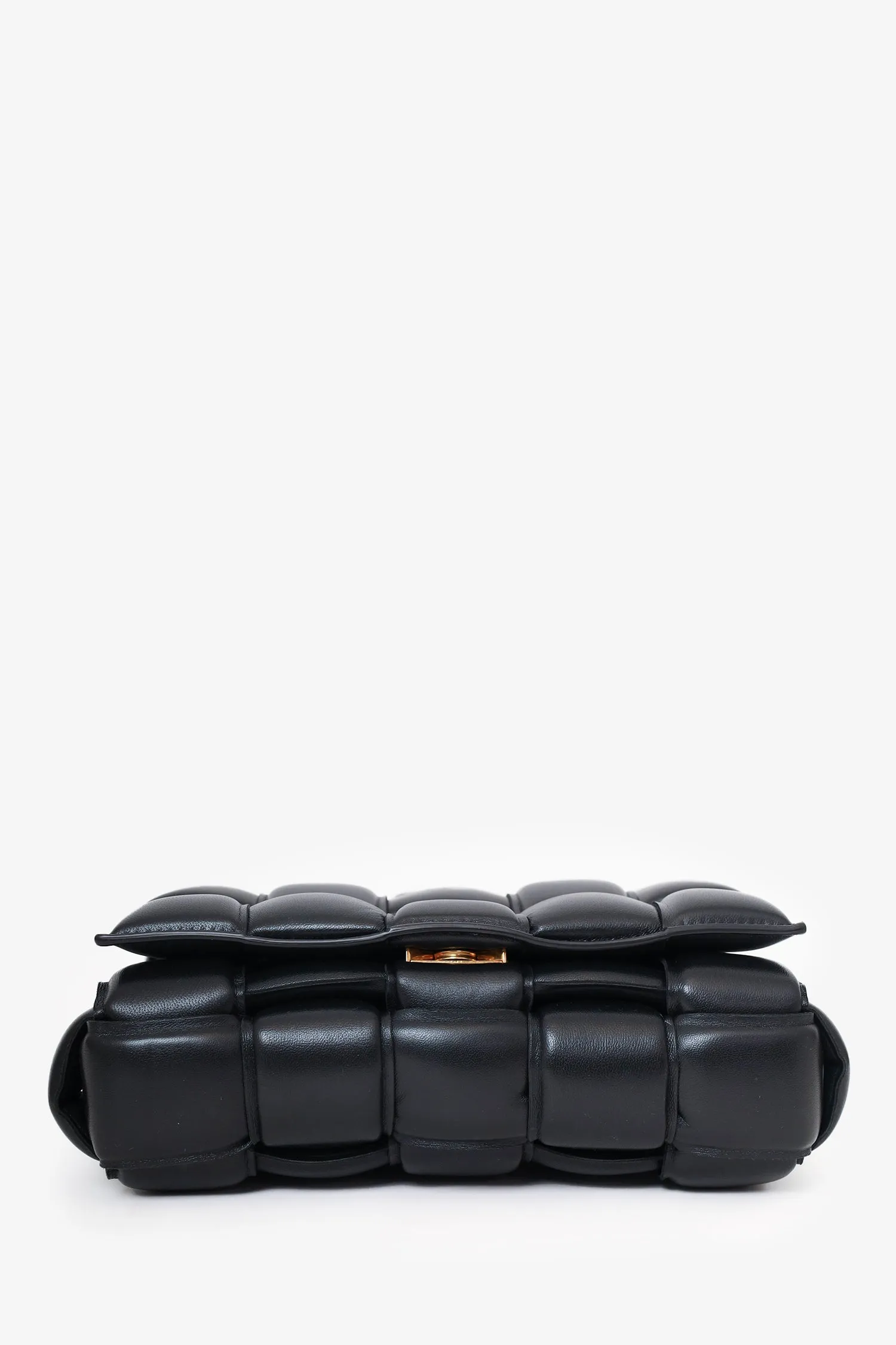 Bottega Veneta Black Leather "Padded Cassette" Shoulder Bag