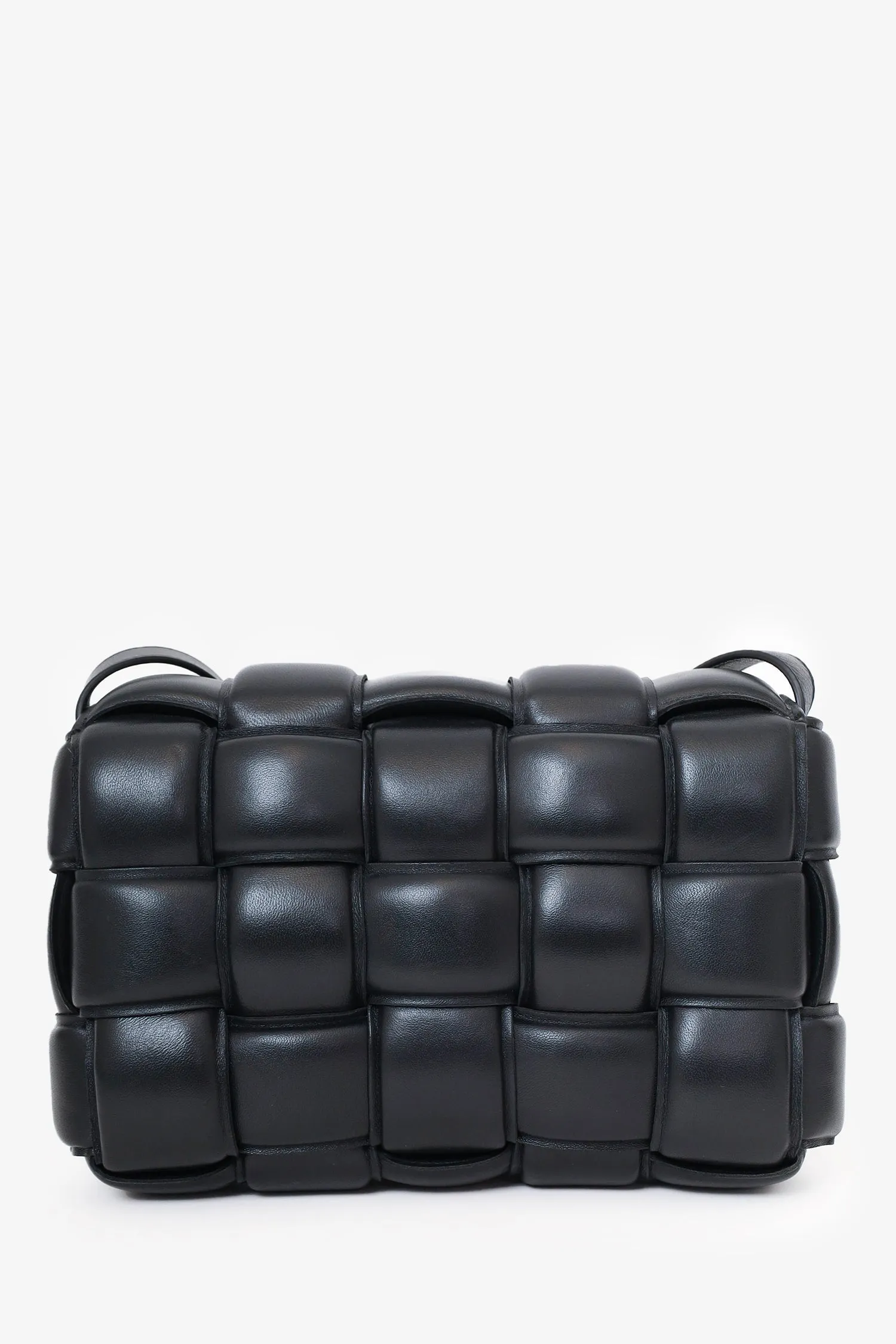 Bottega Veneta Black Leather "Padded Cassette" Shoulder Bag