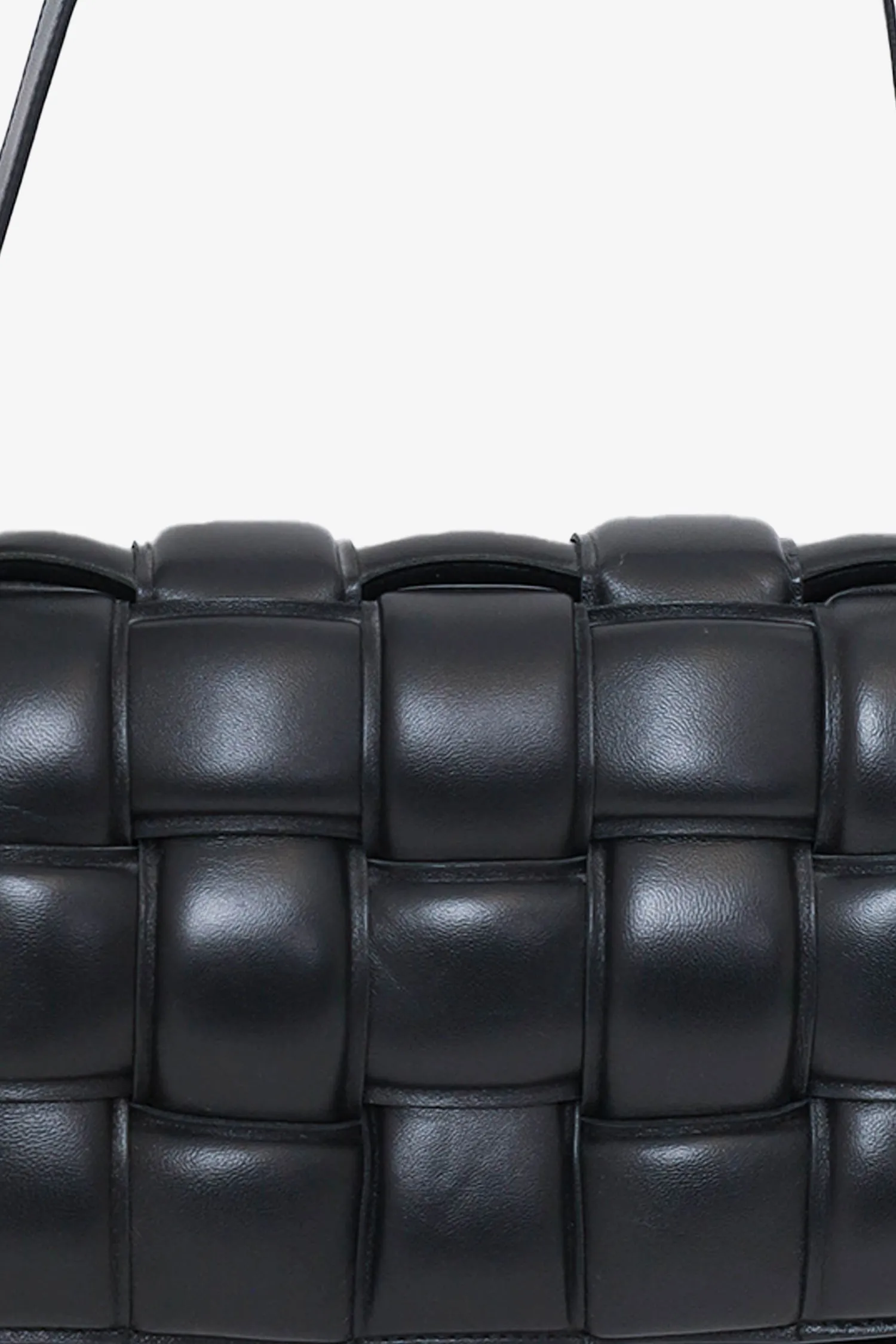 Bottega Veneta Black Leather "Padded Cassette" Shoulder Bag