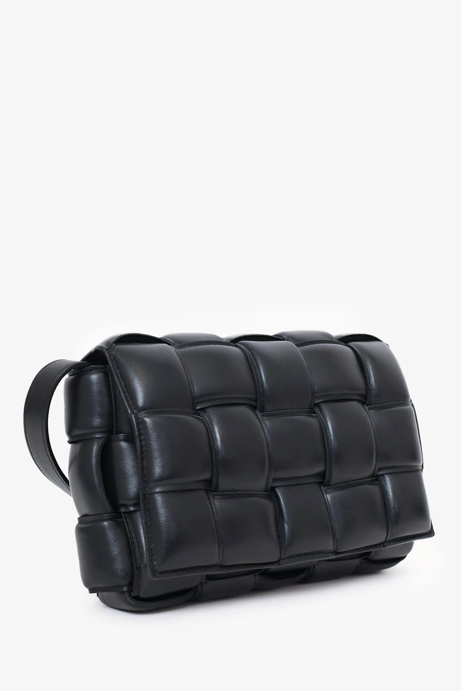 Bottega Veneta Black Leather "Padded Cassette" Shoulder Bag