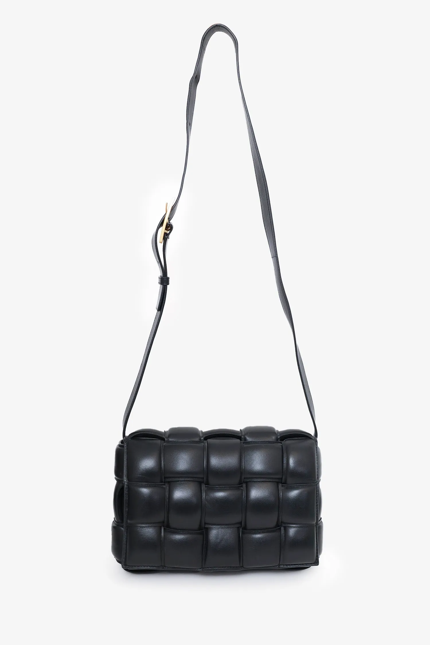Bottega Veneta Black Leather "Padded Cassette" Shoulder Bag