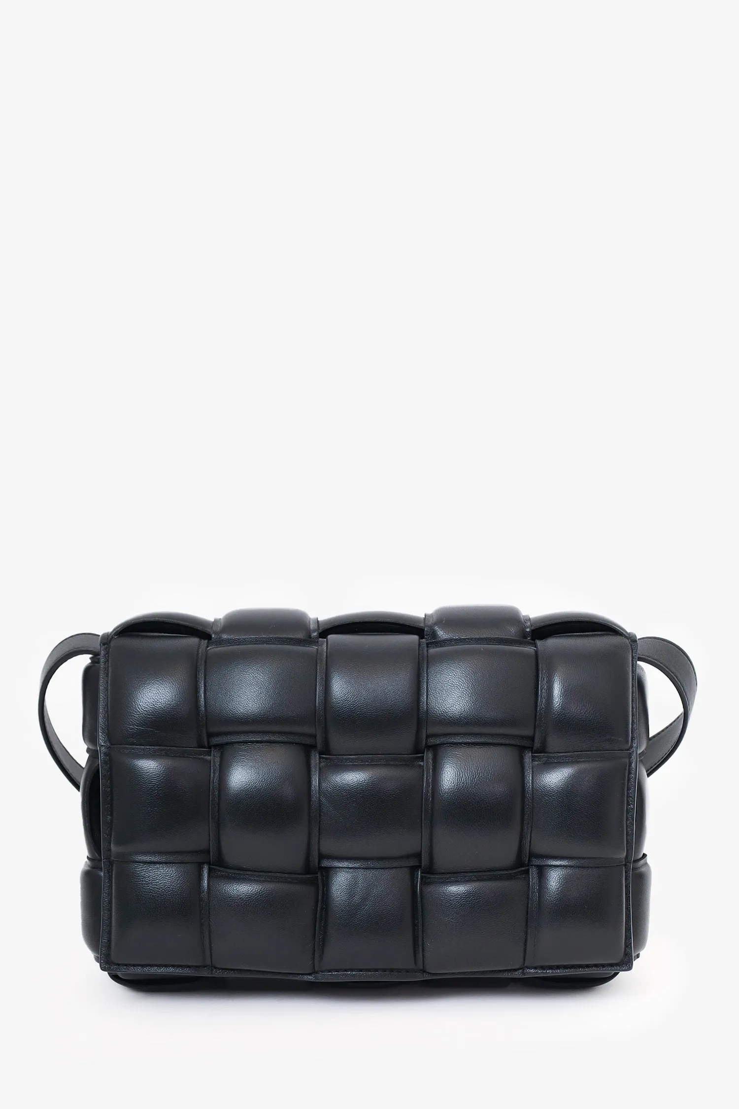 Bottega Veneta Black Leather "Padded Cassette" Shoulder Bag