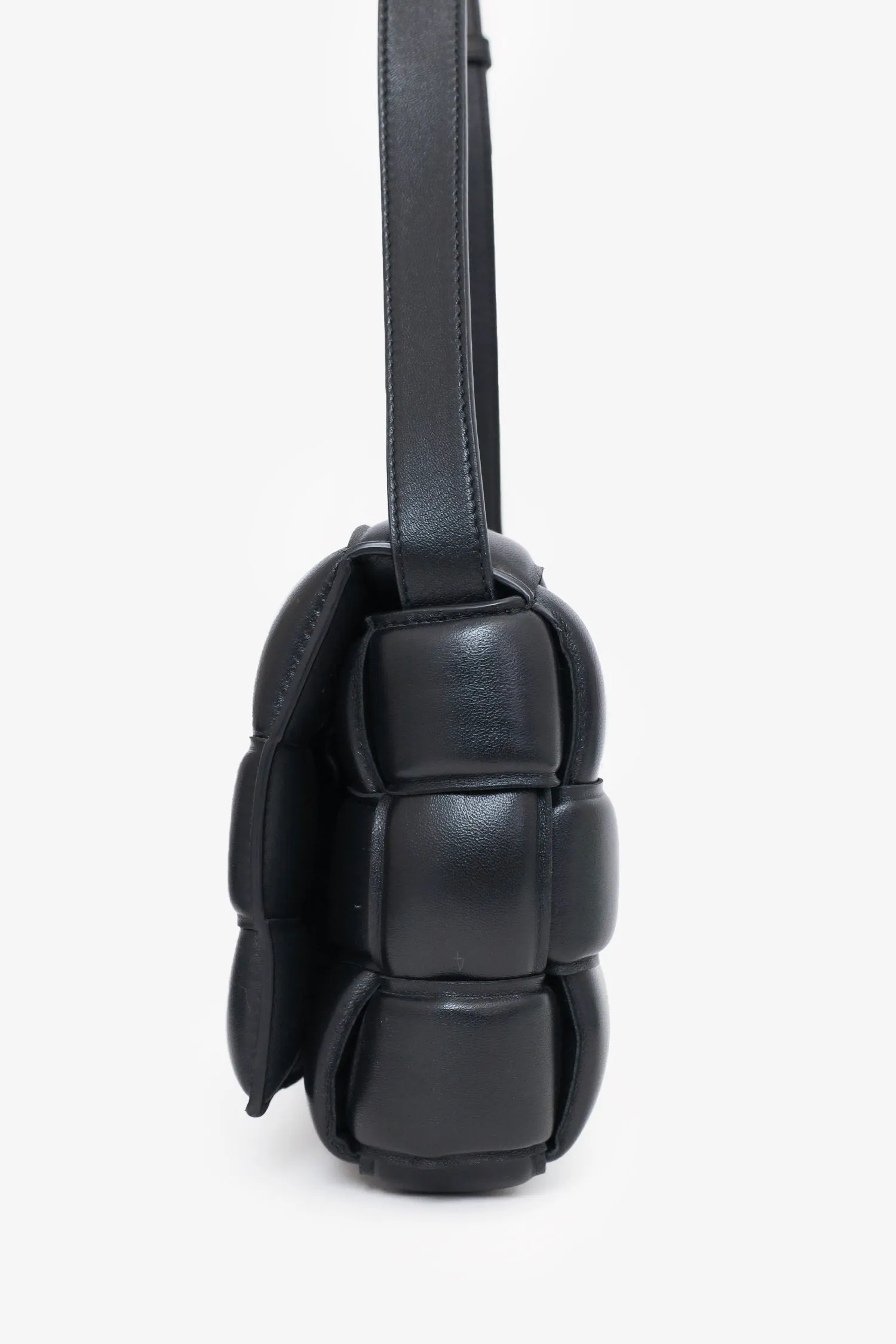 Bottega Veneta Black Leather "Padded Cassette" Shoulder Bag