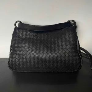 Bottega Veneta Intrecciato Black Leather Shoulder Bag