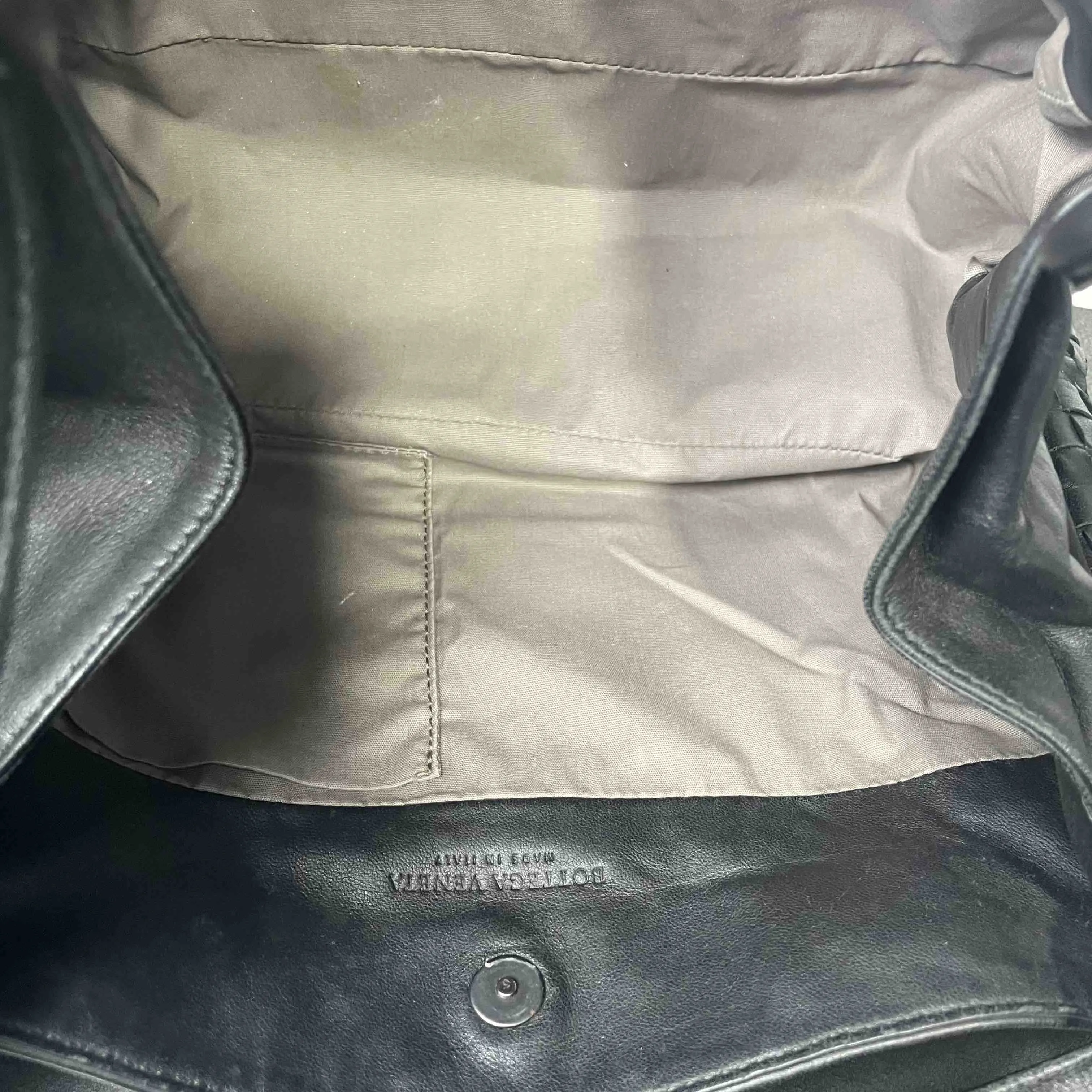 Bottega Veneta Intrecciato Black Leather Shoulder Bag