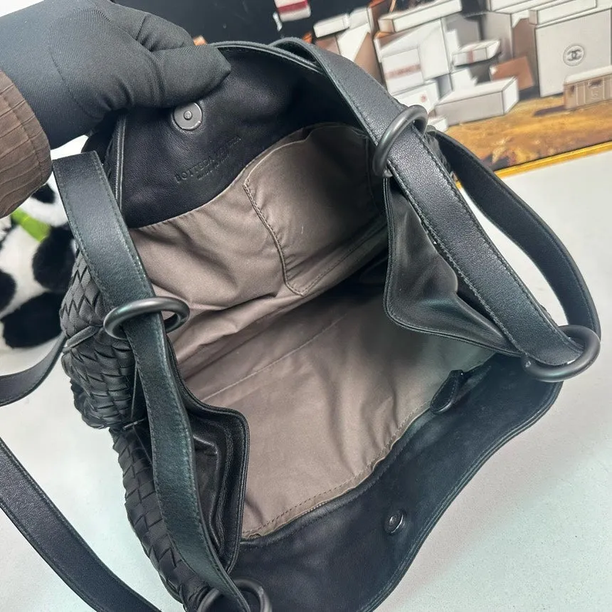 Bottega Veneta Intrecciato Black Shoulder Bag