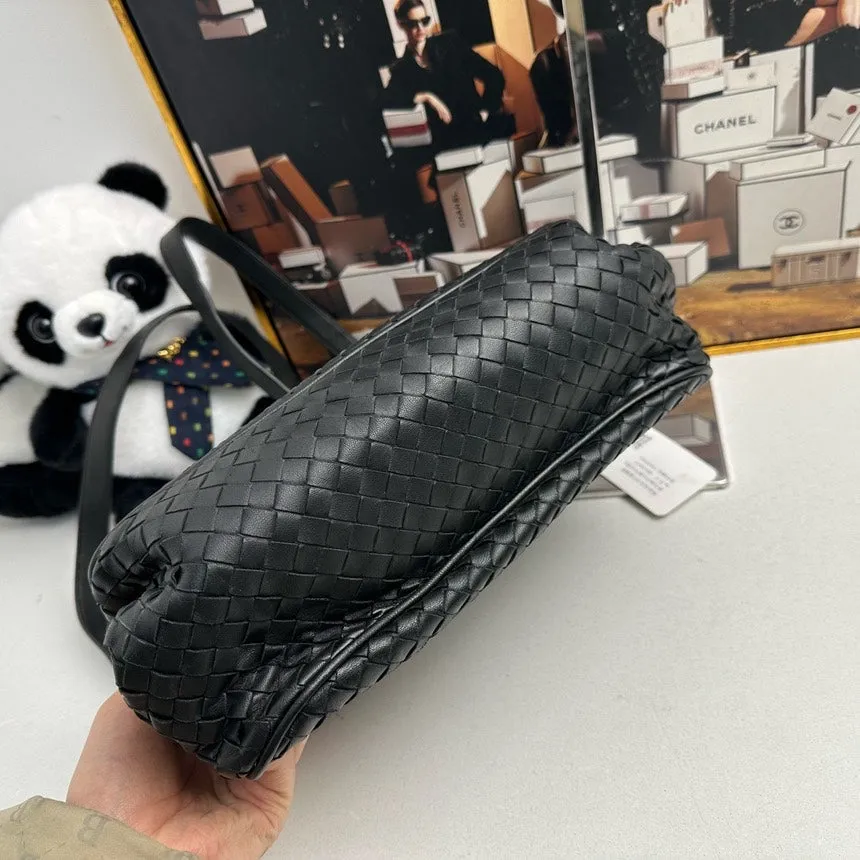 Bottega Veneta Intrecciato Black Shoulder Bag