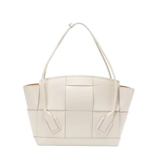 Bottega Veneta Off-white Intrecciato Leather Acro Tote