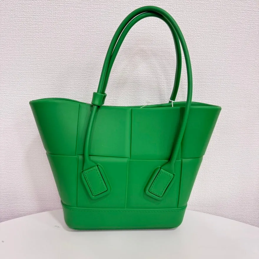 Bottega Veneta Preloved Arco Rubber Shoulder Bag Green