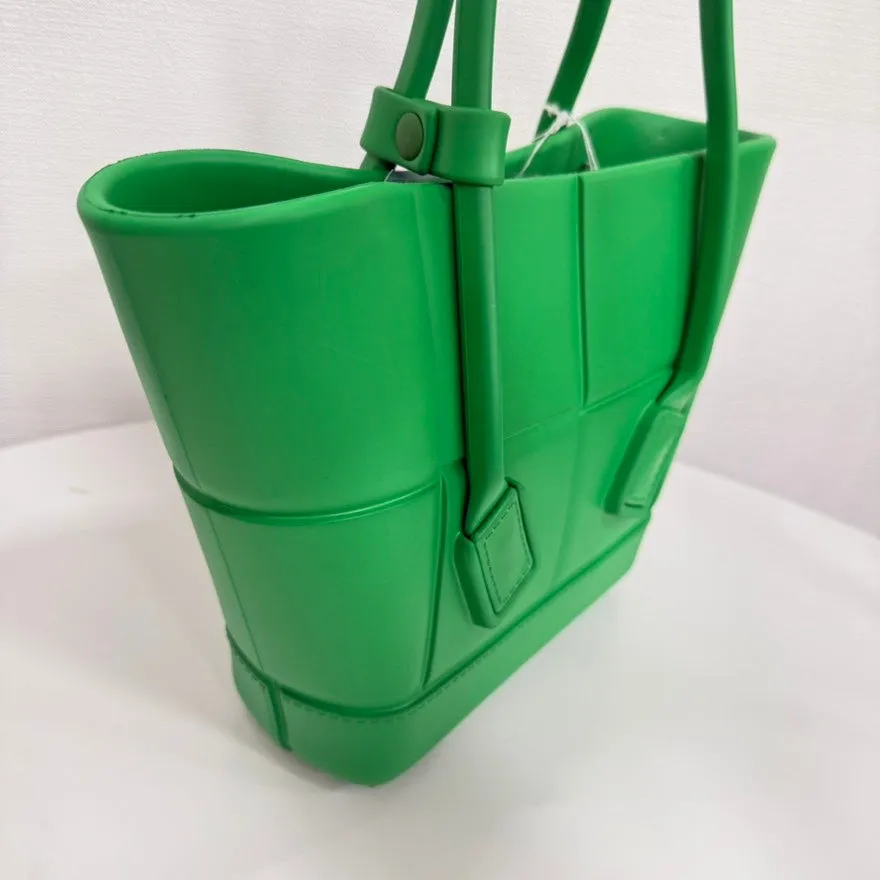 Bottega Veneta Preloved Arco Rubber Shoulder Bag Green