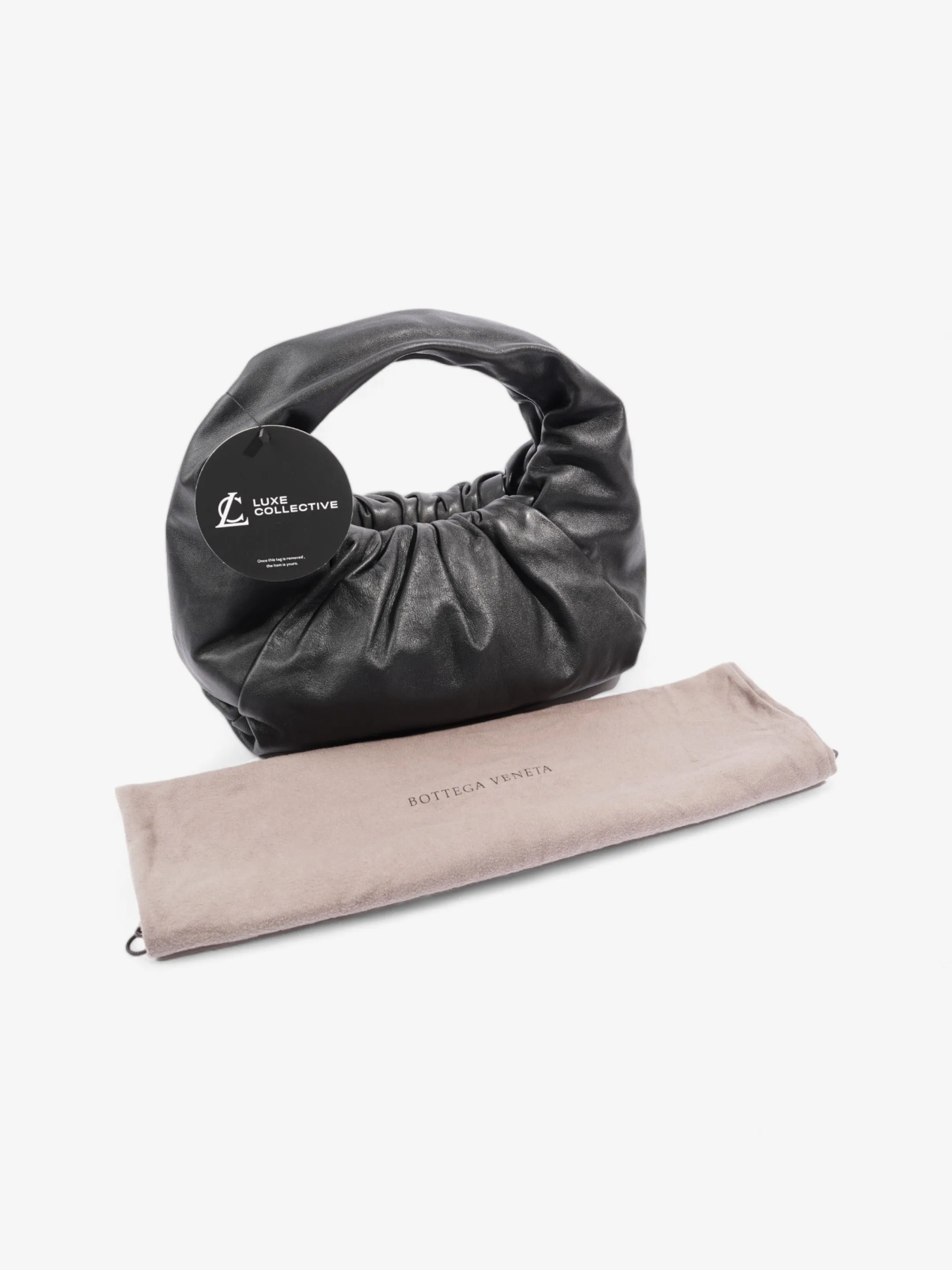 Bottega Veneta Shoulder Pouch Black Leather Medium