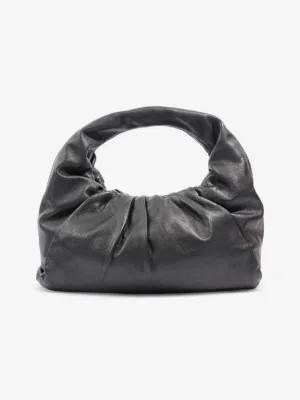 Bottega Veneta Shoulder Pouch Black Leather Medium