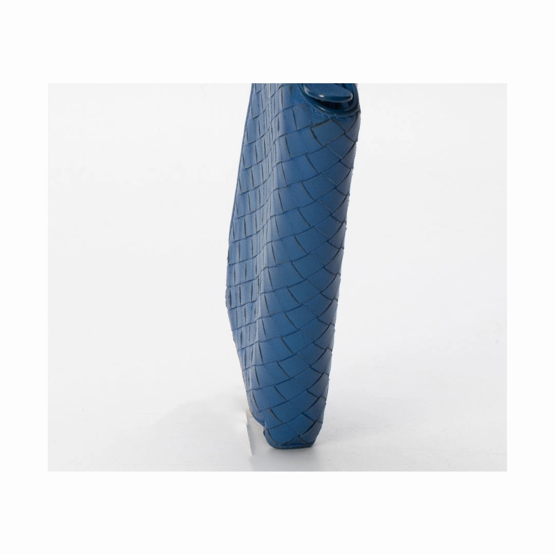 Bottega Veneta Blue Intrecciato Leather Continental Wallet