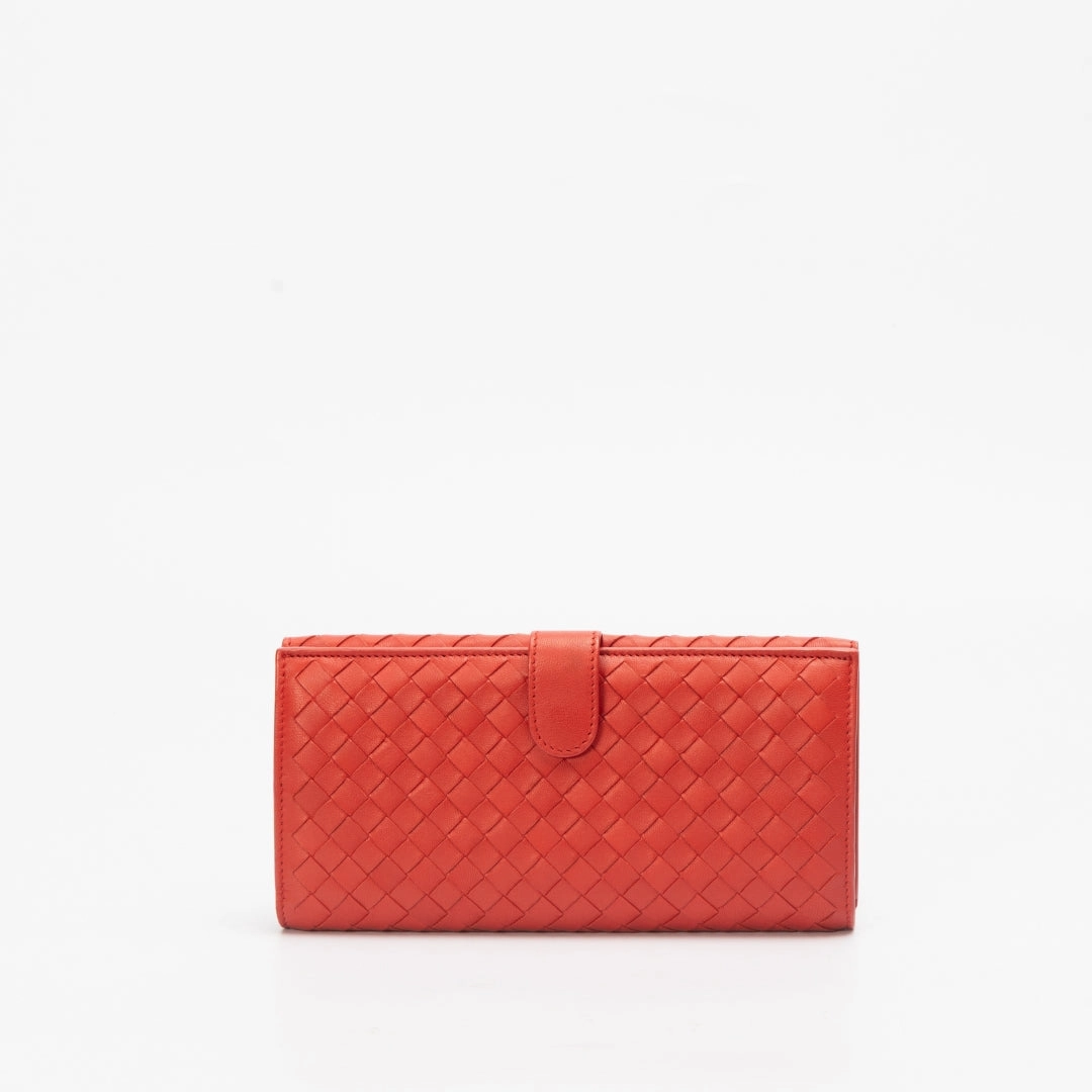 Bottega Veneta Intrecciato Weave Leather Continental Wallet