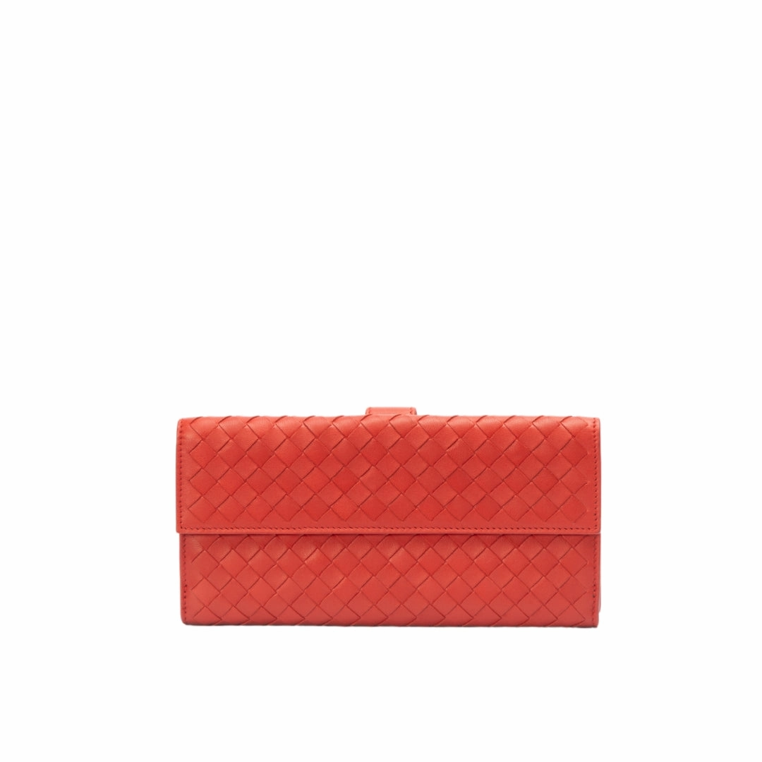 Bottega Veneta Intrecciato Weave Leather Continental Wallet